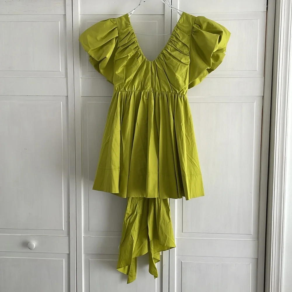 Aje Lime Green Puff Sleeve Dress - Picture 7 of 7